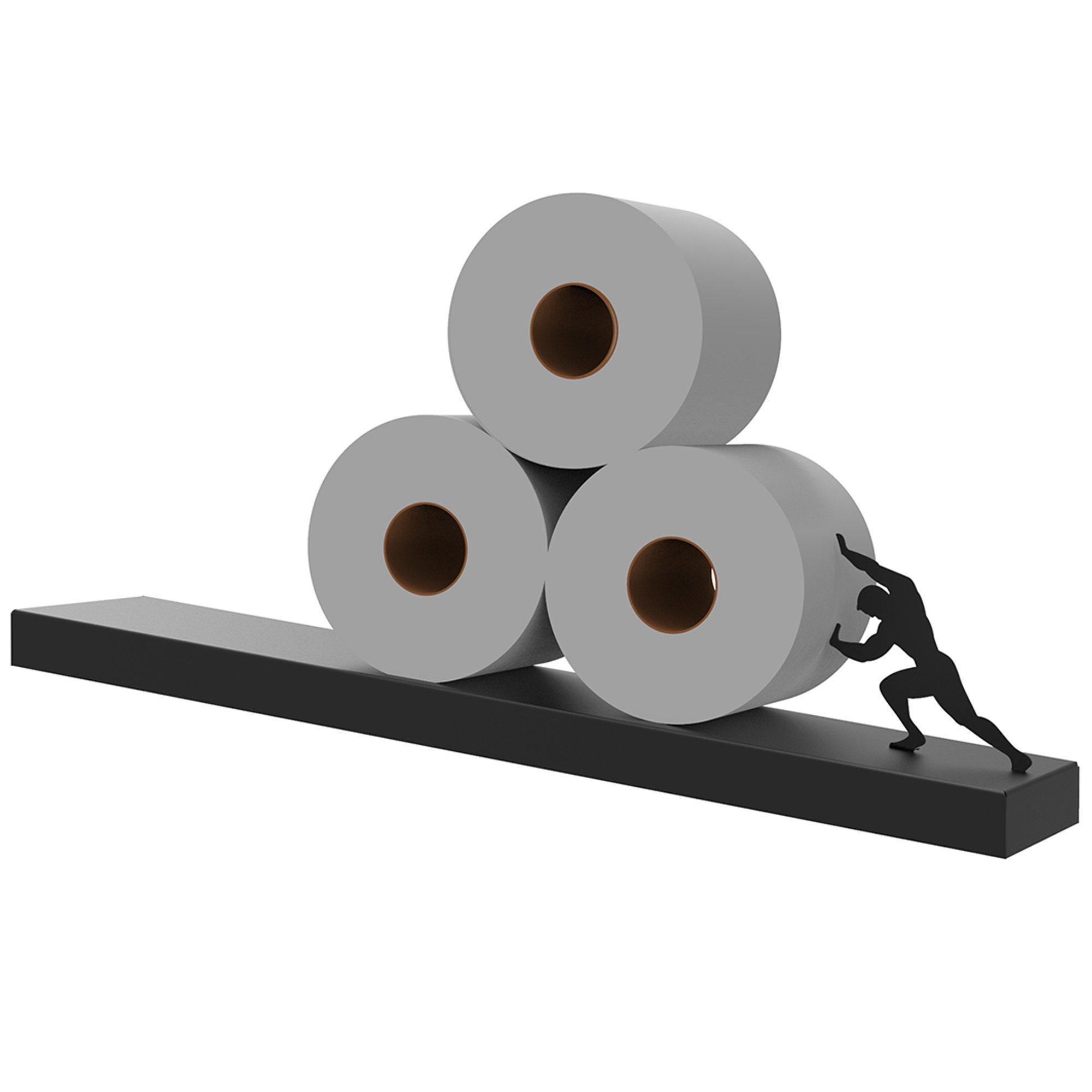 Sisyphus Black Toilet Paper Shelf Unique Bathroom Storage Etsy UK