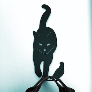 Perchero Felino Felino: Gancho de Gato Negro - Un Regalo de Decoración para el Hogar con un Estilo Fantástico