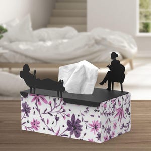 Housse de boîte de mouchoirs In Her Treatment sur le thème de la thérapie – Cadeau décoratif pour thérapeutes et psychologues