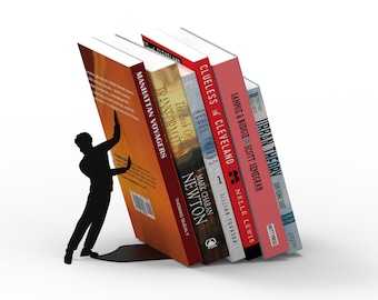 Cliffhanger Bookend – Man on the Edge Holding Your Books in Place, Gravity-Defying Book Supporter