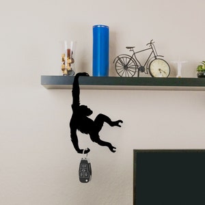 Banana Holder Monkey Shaped Hook Bag and Key Rack Home Décor Gift Shelf Décor Albert the Chimp by Artori Design image 4