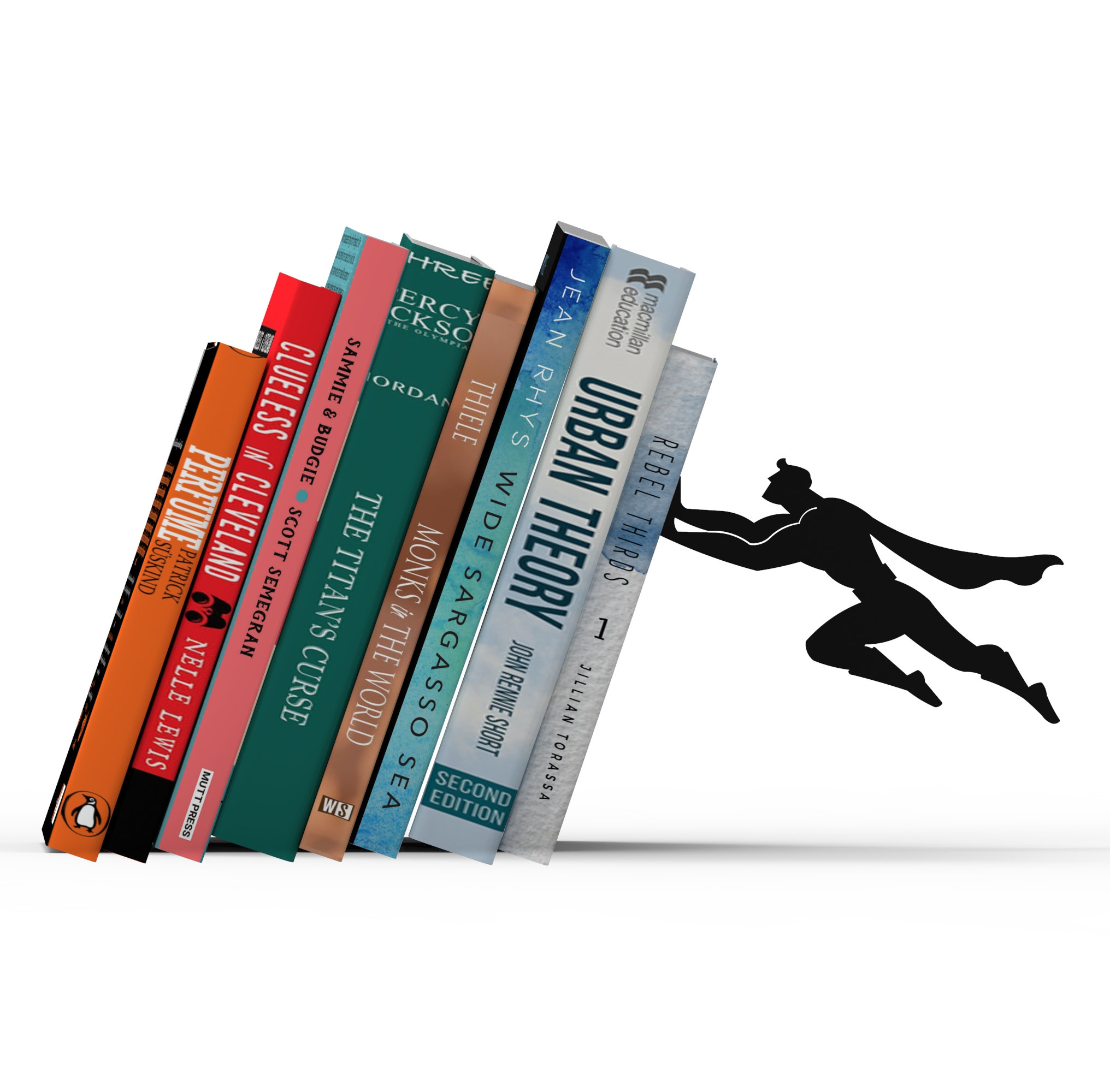 Superhero Bookend | Black Metal, Whimsical Book Decor - Etsy