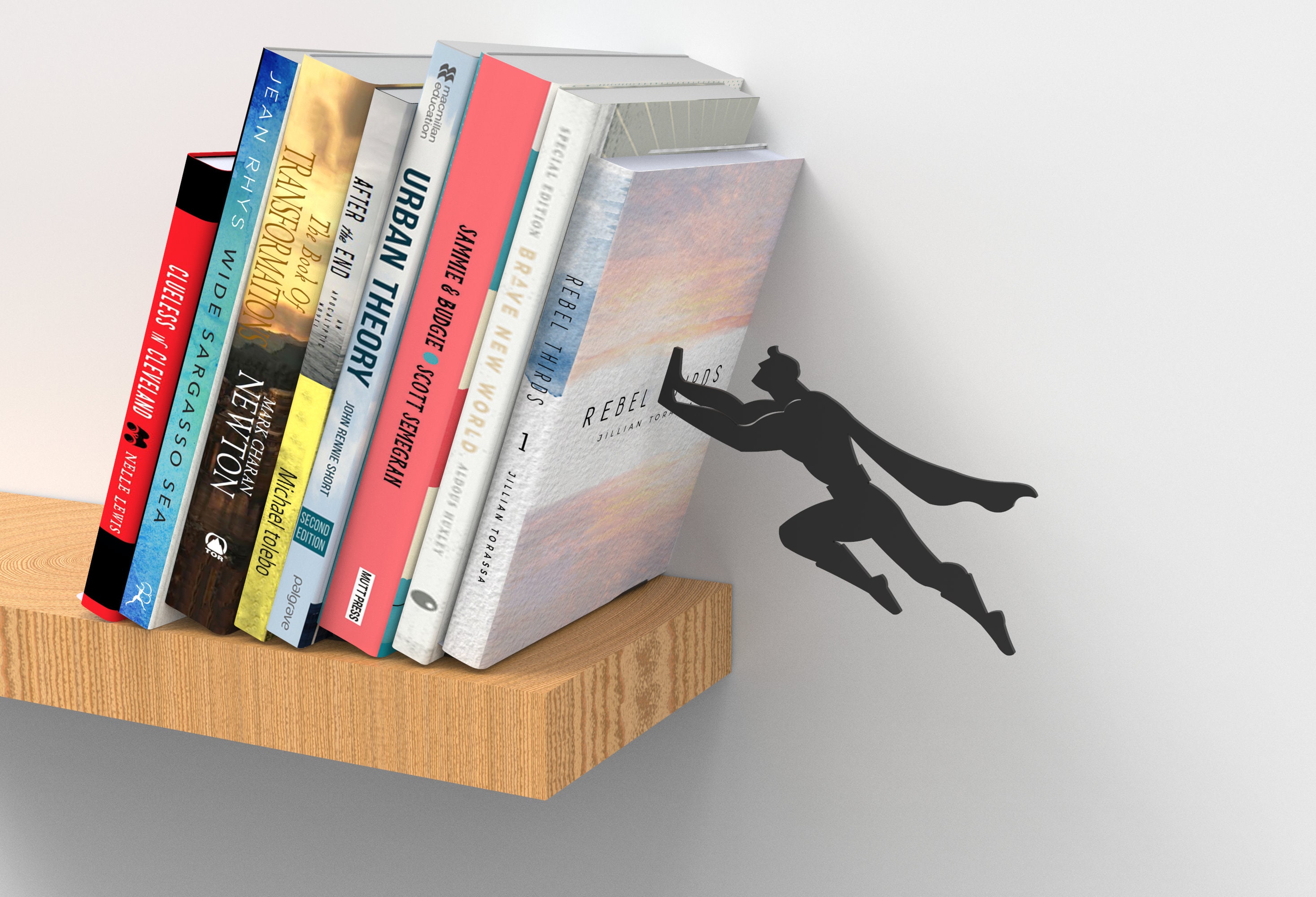 Superhero Bookend | Black Metal, Whimsical Book Decor - Etsy