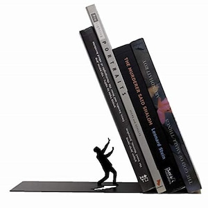 Metal Bookend // shaped as Falling Books // Bookends // Metal Book Accessories // Unique Gift // Falling bookend by ArtoriDesign image 10