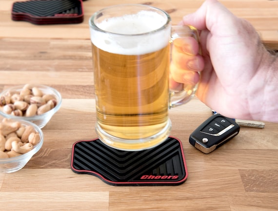 Car Mat Coasters - Silicone Drink Coasters, Set of 4