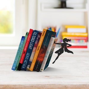 Bookend Shaped as Superwoman // Metal Designed Bookends // Superhero // Cool gift // Unique Accessories // "SuperGal" by ArtoriDesign