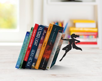 Bookend Shaped as Superwoman // Metal Designed Bookends // Superhero // Cool gift // Unique Accessories // "SuperGal" by ArtoriDesign