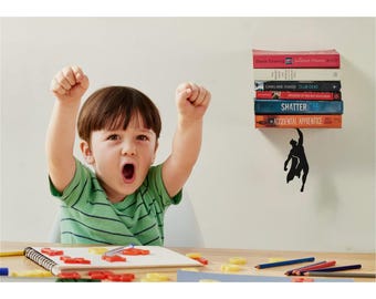 Floating Superhero Bookshelf: Hidden Metal Comic Book Shelf