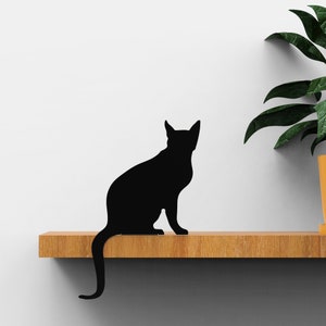 Cat&#39;s Meow - Diva - Metal Cat Shelf Decor – Black Silhouette Cat Figure – Cat Lovers Gift