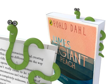 Wally Bookworm Bookmark – Fun Clip-On Page Marker for Book Lovers – Green