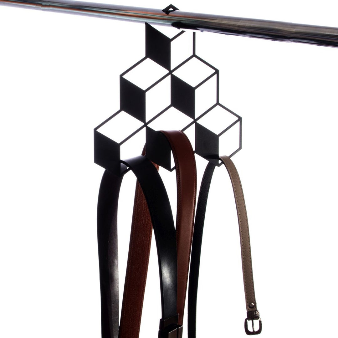 Black Metal Closet Organizer – 3D Cube Scarf & Belt Hanger - Etsy
