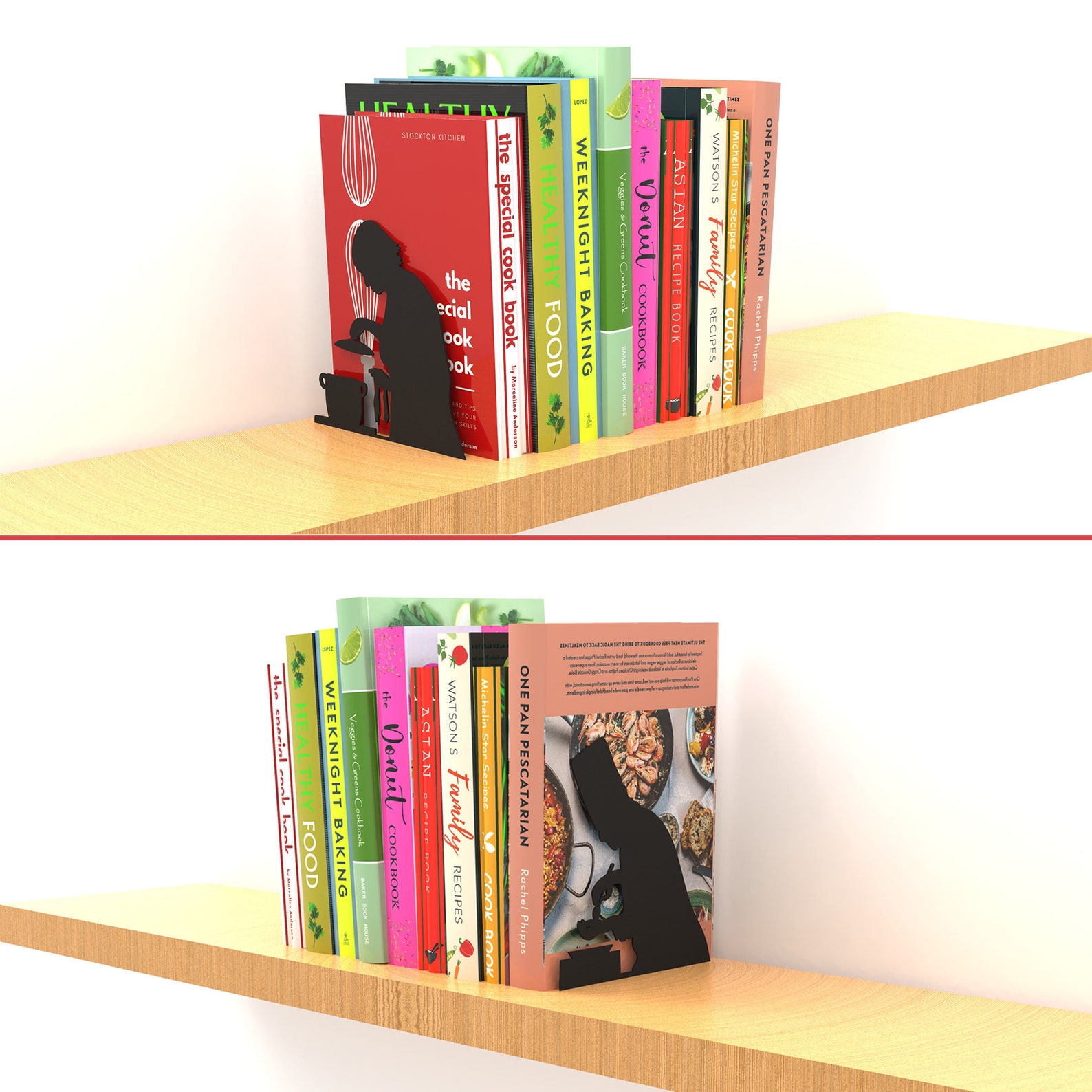 Bookends for Cookery Books // Metal Designed Bookend // Cool Etsy