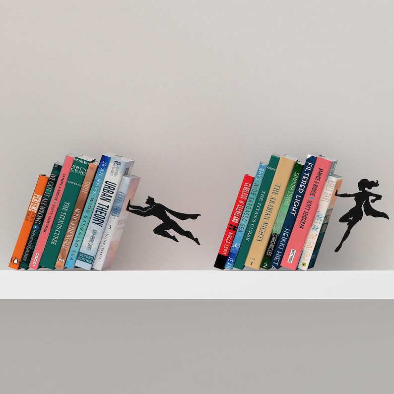 Superhero Metal Bookends - Unique Bookend Art, Set of 2 image 10