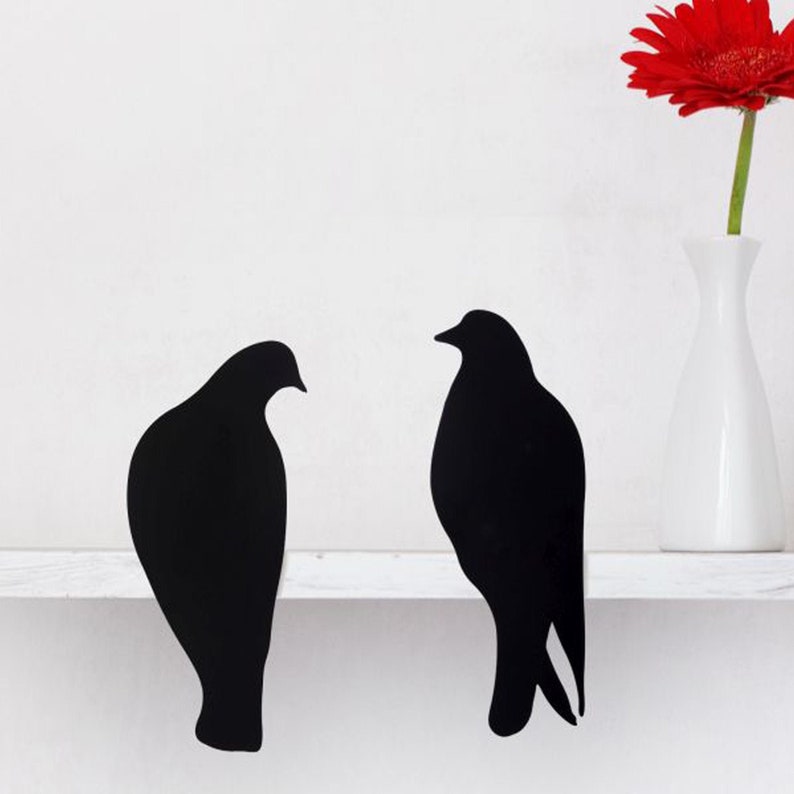 Lovebirds // Dove Statuettes // Metal Designed Art // Unique Gift // Black // Decorative Silhouette by ArtoriDesign image 1