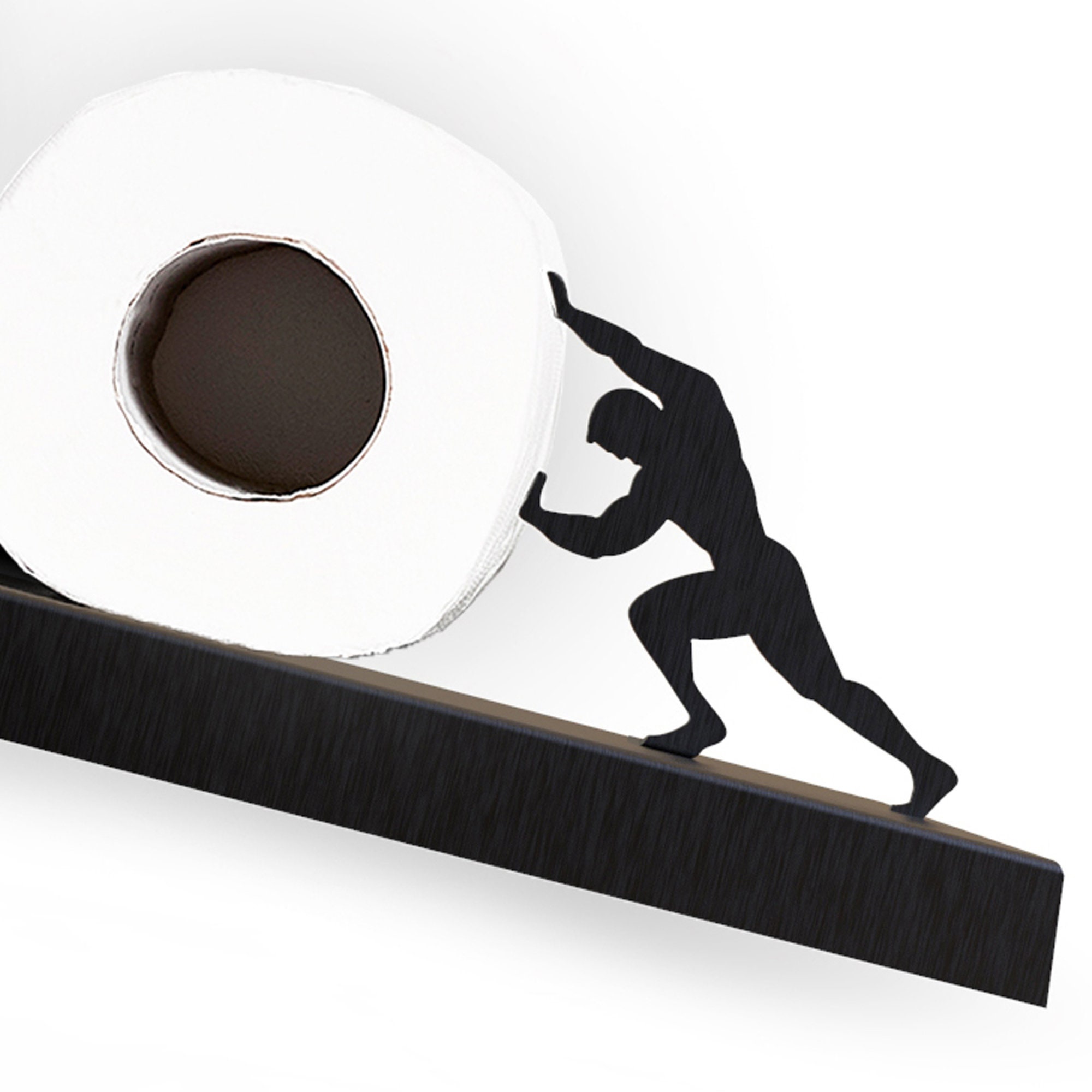 Sisyphus Black Toilet Paper Shelf, Unique Bathroom Storage, Home