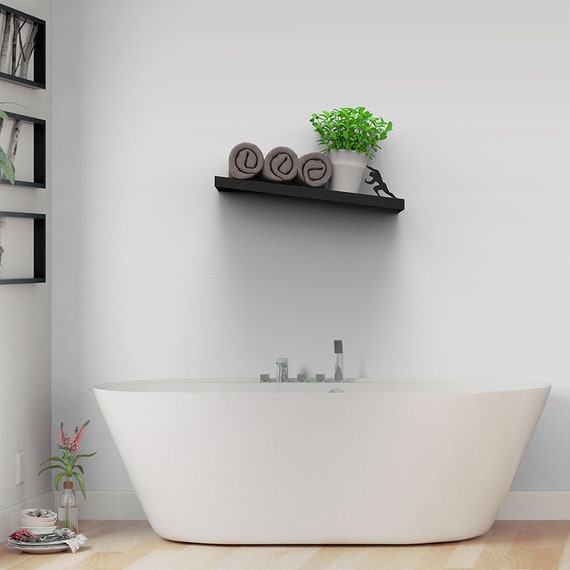 Sisyphe Étagère de papier toilette noir, rangement de salle de bain unique,  décor à la maison, accessoires de salle de bain, étagère murale en rouleau  de papier -  France