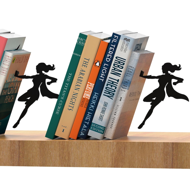 Superwoman Bookends: Metal Superhero Book Support (Set of 2) image 1