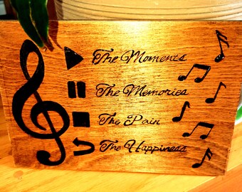 Letrero de madera con cita musical / Decoración para sala de música / Regalo para músicos / Arte de pared para compositores