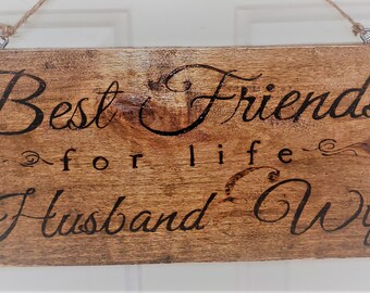 Letrero de madera para marido y mujer, regalo de aniversario