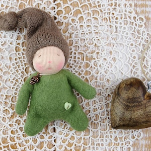Waldorf doll miniature gnome dwarf doll Waldorf style rag doll handmade play doll travel doll handcraft