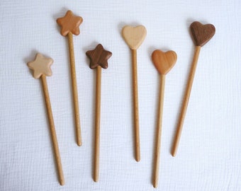 Magic Wand Wooden Waldorf Girl Fairy Handmade Wooden Toy Gift