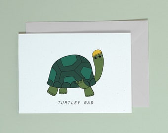 Turtley Rad Greetings Card, Eco-Friendly A6 Card #actuallyhandmade