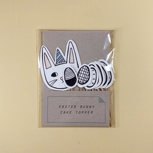 lapin de Pâques et gâteau aux œufs topper, décoration de Pâques, papier réutilisable carte écologique par Rock covers paper
