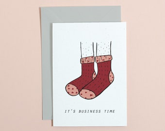 Business Time Valentine's Card, Flight of the Concords Lyrics, Socks Illustration #actuallyhandmade
