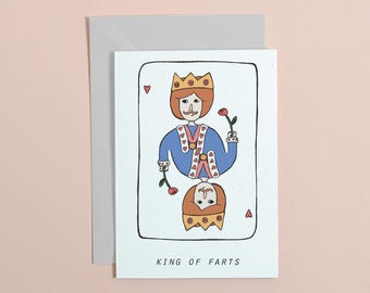 King of Farts Greetings Card – Funny Birthday valentines Gag Gift, Pun Card #actuallyhandmade