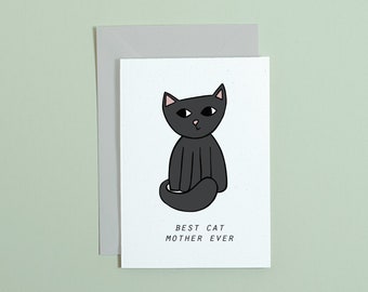 best cat mother ever, happy mothers day, alternative mother's day card, A6 eco friendly card by Rock cover's paper
