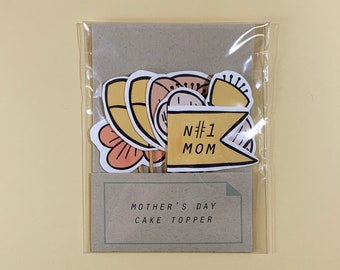 Eco Friendly Floral Mother's Day Cake Topper Made from Sustainable Paper - Reusable Mum Decoration #actuallyhandmade