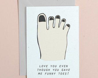 Funny Toes Illustrated Greeting Card - Mother's/Father's Day, Birthday #actuallyhandmade