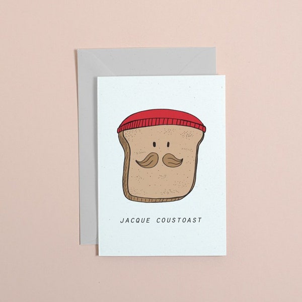 JACQUE COUSTEAU // jacque coustoast greetings card // birthday greetings card // illustrated greetings card // funny famous person card //