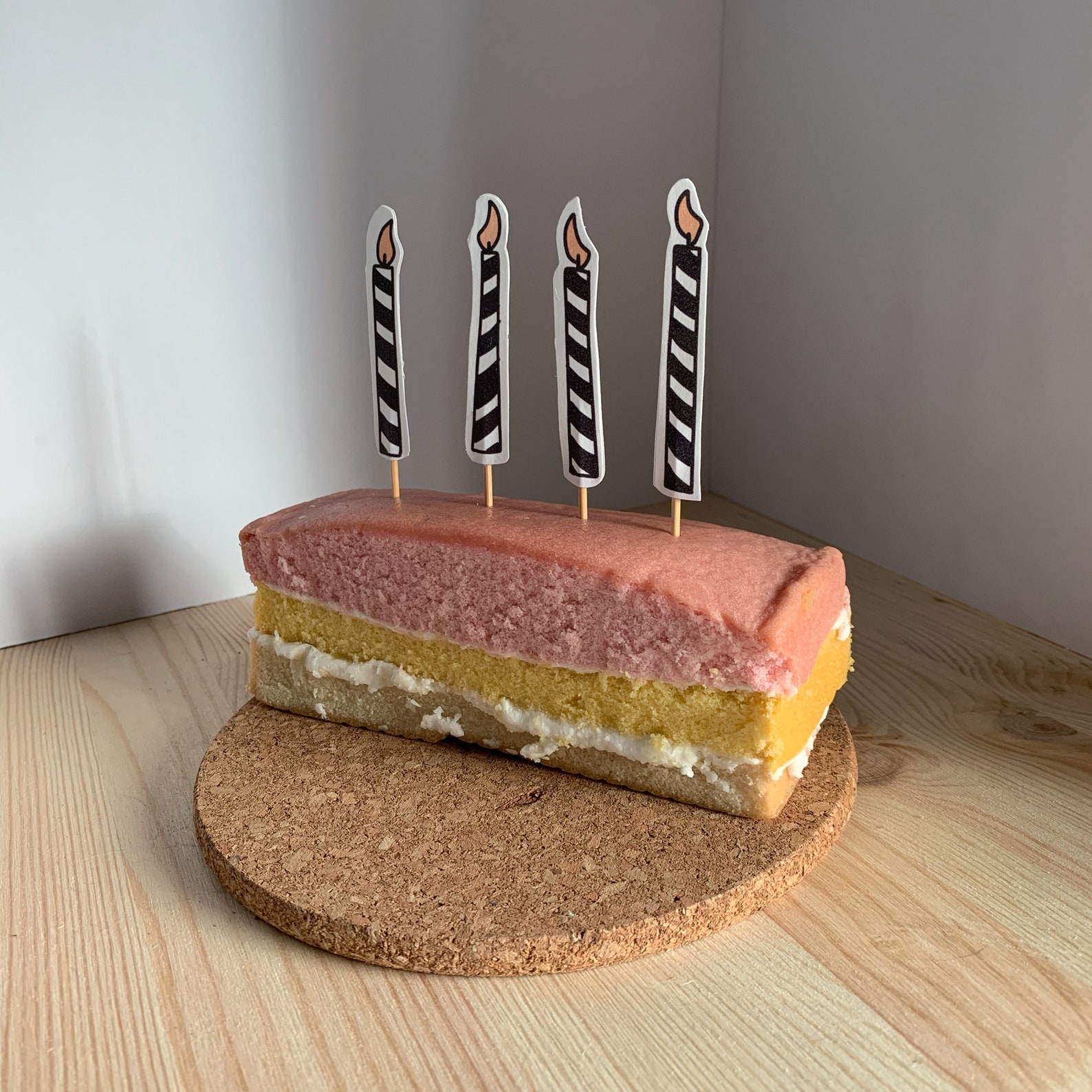 Candle cake topper for all ages. Simple stylish black and Etsy