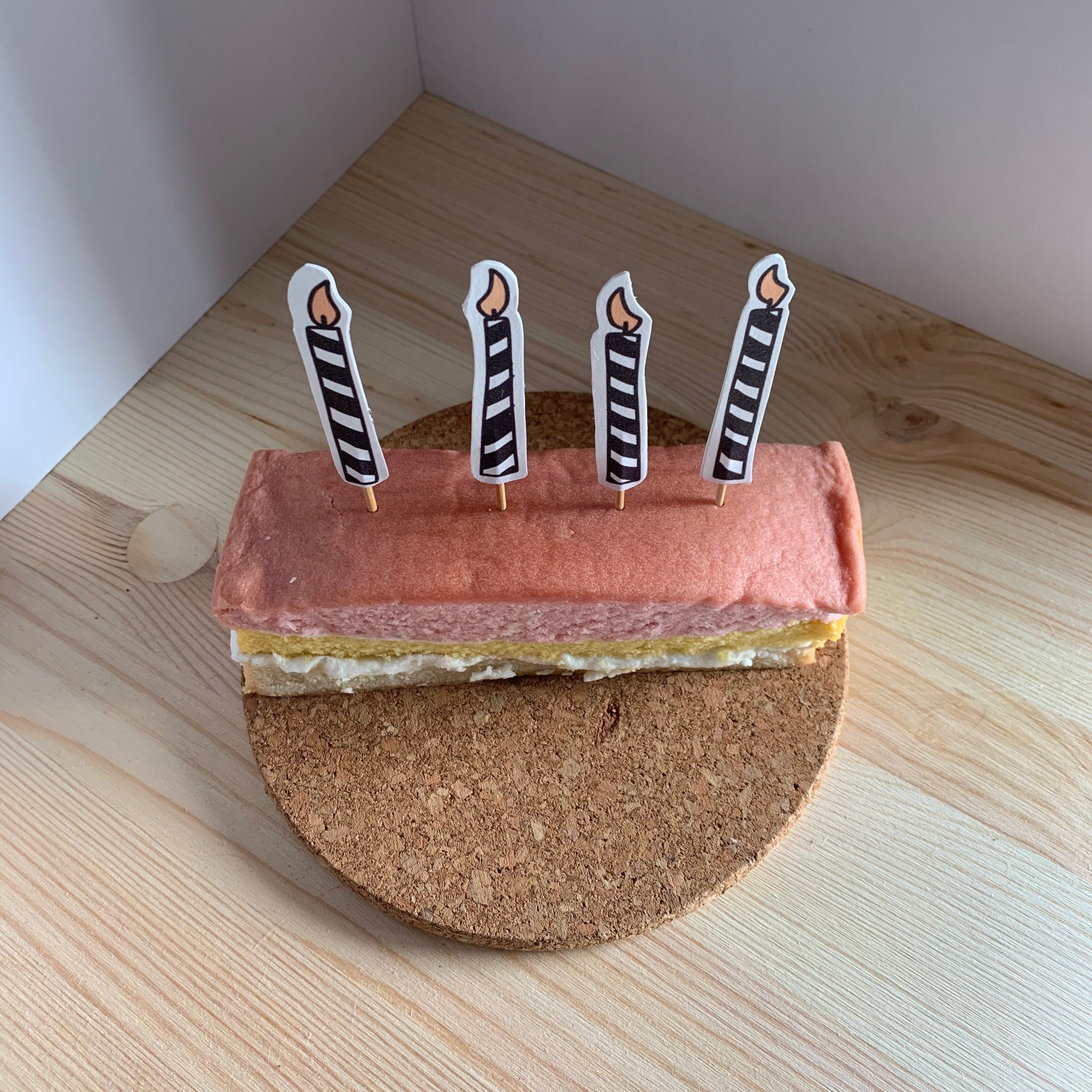 Candle cake topper for all ages. Simple stylish black and Etsy