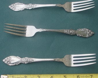 WORDSWORTH 3 Dinner Forks  Stainless Flatware 7 1/4" OCO Stainless USA