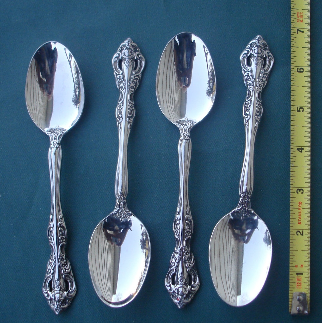 MICHELANGELO 4 Oval Soup Spoons Oneida Cube Heirloom Stainless Etsy