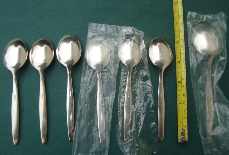 BSF6 Silverplate 6 Teaspoons & 1 6 1/16 Spoon Bremer Silberschmied Germany Flatware image 2