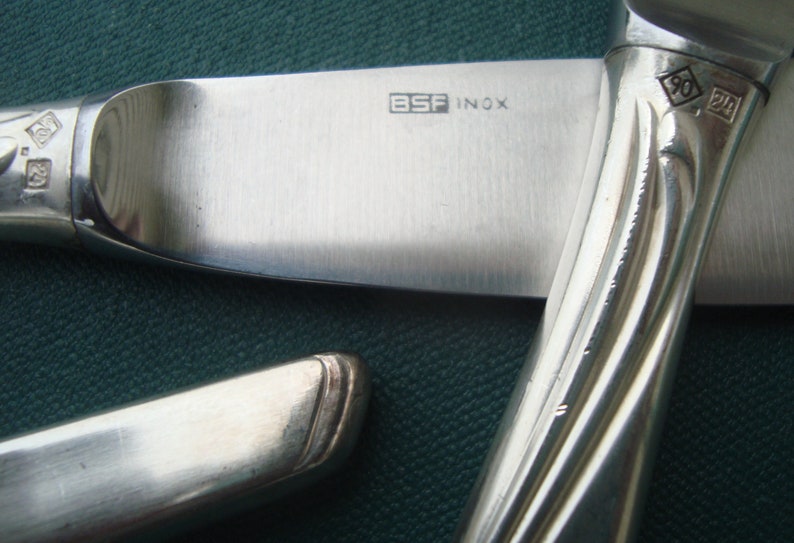 BSF6 Silverplate 6 Dinner Knives 8 3/4 Bremer Silberschmied Germany Flatware image 3