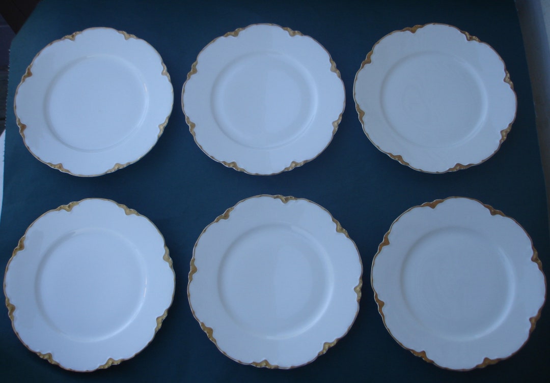 Haviland Limoges France 6 RANSON White W Gold Edging 8 Etsy