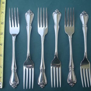 ARBOR ROSE / TRUE Rose 6 Dinner Forks 1881 Rogers Stainless Oneida Ltd