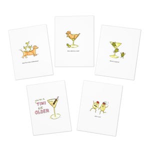 Biglietti di auguri multi-design a tema Martini (confezione da 5)