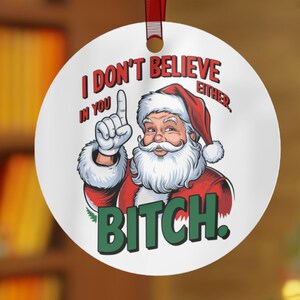 Naughty Santa | Funny Christmas Ornament | Snarky Ornament | Rude Xmas Ornament | Ornament Exchange | White Elephant Gift | Gag Gift