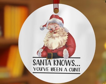 Sassy Santa Ornament | Funny Christmas Ornament | Snarky Ornament | Rude Xmas Ornament | Ornament Exchange | White Elephant Gift | Gag Gift