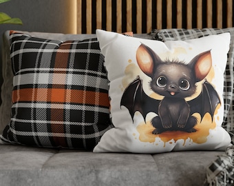 Cute Bat Pillow Cover | Dark Cottagecore Halloween Pillow Cover | Witchcore Designer Sham | Gothic Home Decor | Decorative Pillow Case