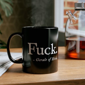 Witcher Gifts | Swear Word Coffee Mug | 11oz Black Coffee Cup
