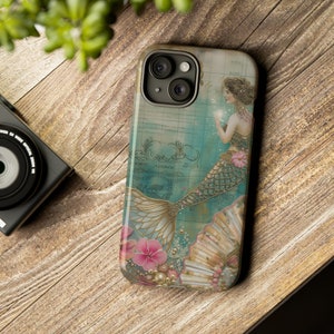 Mermaid Phone Case | Cell Phone Case | Colorful Floral Phone Cover | Artistic Phone Case  | Tough Cases for Smart Phones