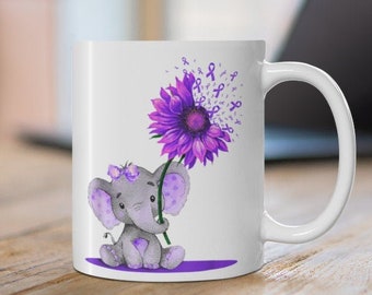 Elephant Mug | Survivor Awareness Mug | 11oz White Coffee Cup