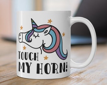 Funny Coffee Mug | Naughty Unicorn | Sassy Mug | Unicorn Gift | 11oz Reusable Cup | Gifts for Him