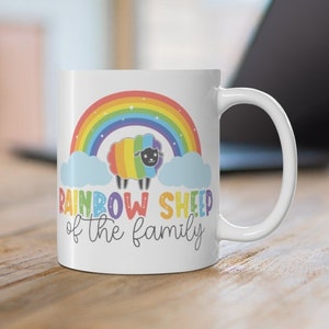 Rainbow Mug | Neurodiversity Mug | Neurodivergent Pride | Autism Awareness | ADHD Awareness | ASD Support | Sheep Mug